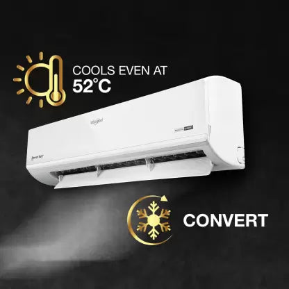 Whirlpool 4 in 1 Convertible Cooling 1 Ton 3 Star Split Inverter AC - White (1.0T magicool convert pro 3s INV-I/O, Copper Condenser)