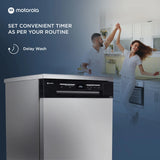 MOTOROLA MOTODW12PS Free Standing 12 Place Settings with UV Sterilisation, Flexi Rack, Low Decibel Wash Dishwasher