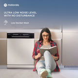 MOTOROLA MOTODW12PS Free Standing 12 Place Settings with UV Sterilisation, Flexi Rack, Low Decibel Wash Dishwasher