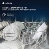 MOTOROLA MOTODW12PS Free Standing 12 Place Settings with UV Sterilisation, Flexi Rack, Low Decibel Wash Dishwasher
