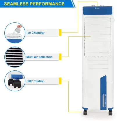 Flipkart SmartBuy 30 L Tower Air Cooler (White, Blue, Alpine)