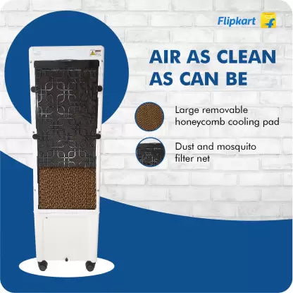 Flipkart SmartBuy 30 L Tower Air Cooler (White, Blue, Alpine)