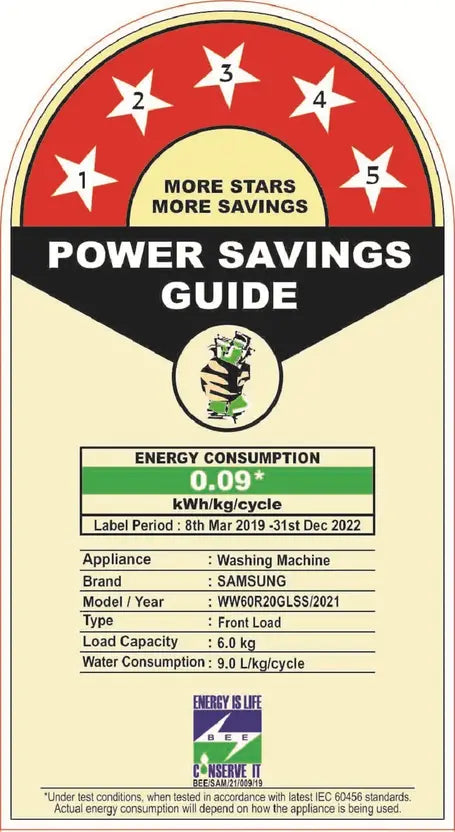 SAMSUNG 6 kg 5 Star With Hygiene Steam and Ceramic Heater Fully Automatic Front Load with In-built Heater Silver (Touched Up)