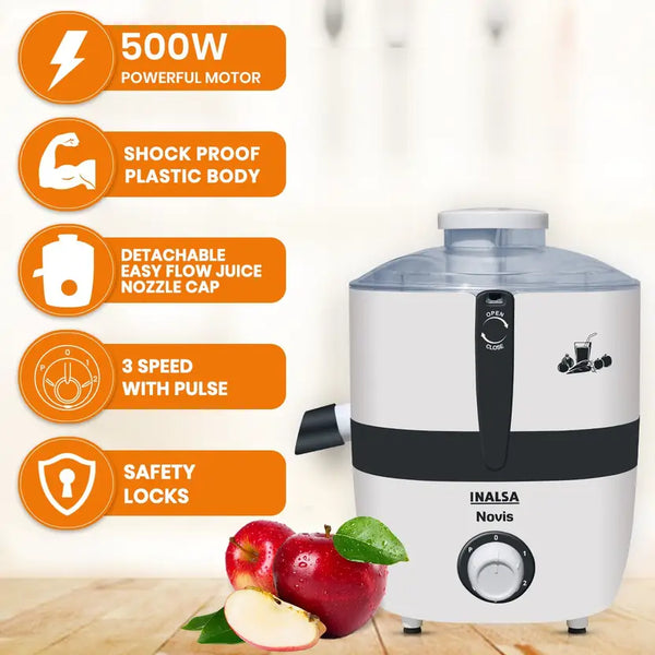 Inalsa Novis 500 W Juicer Mixer Grinder (2 Jars )