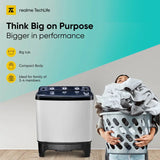realme TechLife 7 kg 5 Star rating Semi Automatic Top Load Washing Machine White, Black (Touched Up)