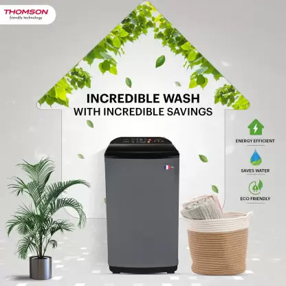 Thomson 9 kg Fully Automatic Top Load Washing Machine with In-built Heater Grey