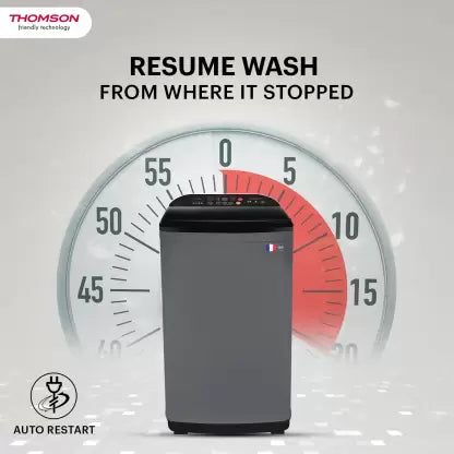 Thomson 9 kg Fully Automatic Top Load Washing Machine with In-built Heater Grey