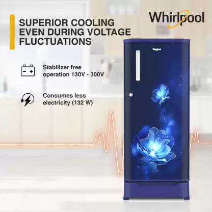 Whirlpool 184 L Direct Cool Single Door 4 Star Refrigerator with Base Drawer  with Intellisense Inverter Compressor