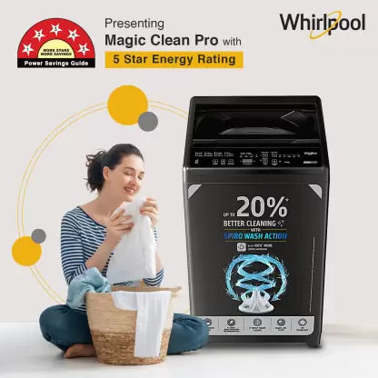 Whirlpool 7 kg Magic Clean 5 Star Fully Automatic Top Load Grey