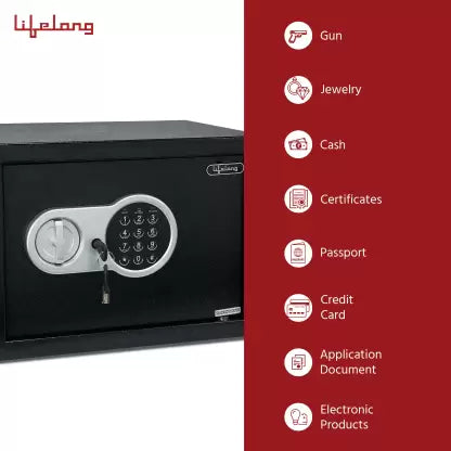 Lifelong 34 Liters Home Safe 1.2 Cubic Feet with Led Safe Locker