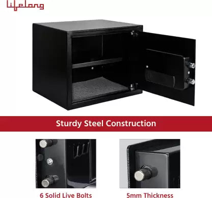 Lifelong 34 Liters Home Safe 1.2 Cubic Feet with Led Safe Locker