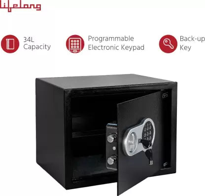 Lifelong 34 Liters Home Safe 1.2 Cubic Feet with Led Safe Locker
