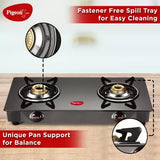 Pigeon Combo - Brunet Cooktop + Flat tawa 250 + Fry Pan 240 Glass Manual Gas Stove 2 Burner