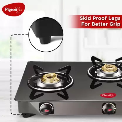 Pigeon Brunet Glass Manual Gas Stove (3 Burners)