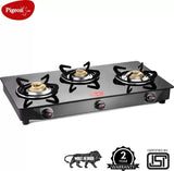 Pigeon Brunet Glass Manual Gas Stove (3 Burners)