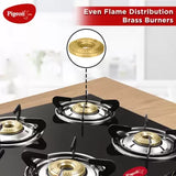 Pigeon Brunet Stainless Steel, Glass Manual Gas Stove  (4 Burners)