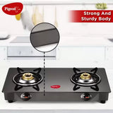 Pigeon Combo - Brunet Cooktop + Flat tawa 250 + Fry Pan 240 Glass Manual Gas Stove 2 Burner