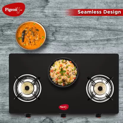 Pigeon Combo - Brunet Cooktop + Flat tawa 250 + Fry Pan 240 Stainless Steel Manual Gas Stove