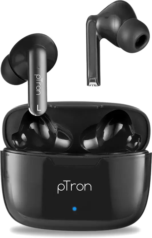 PTron Basspods P81 TWS Earbuds, 32H Playtime, Deep Bass, Stereo Calls, BT5.1, Type-C Bluetooth Headset  (Black, In the Ear)