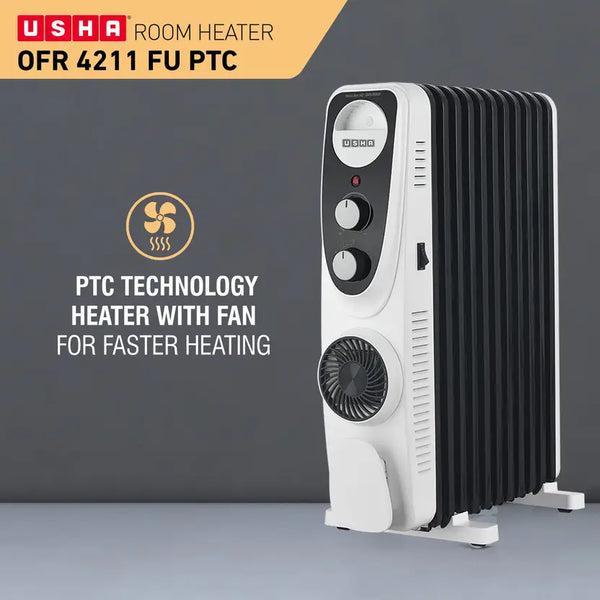 USHA OIL FILED RADIATOR 4211 FU PTC BLCK