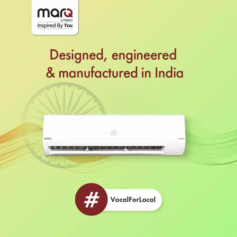 MarQ by Flipkart 2023 Range 1.5 Ton 4 Star Split Inverter 4-in-1 Convertible with Turbo Cool Technology AC - White (155SIAA22W.