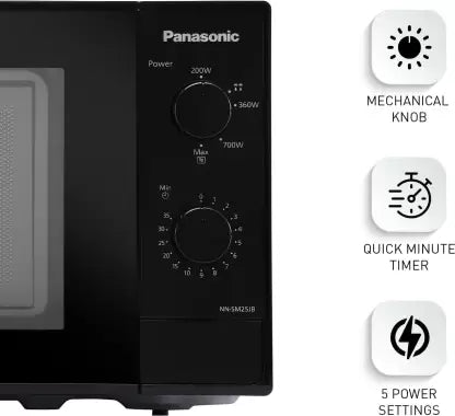 Panasonic 20L Solo Microwave Oven (NN-SM25JBFDG,Black)