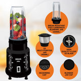 Inalsa Nutri Mixer - Jiffy 400 W Juicer Mixer Grinder (- Jiffy| Grinder & Blender | Powerful 400W Motor | Multipurpose Jar | 2 Jars | Black)