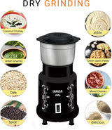 Inalsa Nutri Mixer - Jiffy 400 W Juicer Mixer Grinder (- Jiffy| Grinder & Blender | Powerful 400W Motor | Multipurpose Jar | 2 Jars | Black)