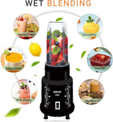 Inalsa Nutri Mixer - Jiffy 400 W Juicer Mixer Grinder (- Jiffy| Grinder & Blender | Powerful 400W Motor | Multipurpose Jar | 2 Jars | Black)