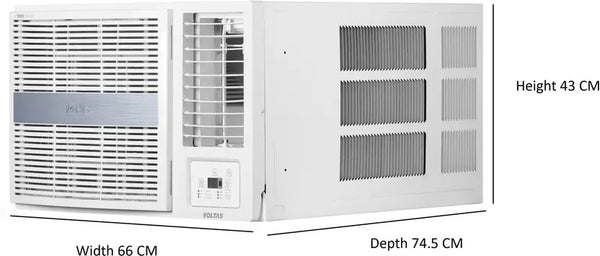 Voltas 1.5 Ton 3 Star Window Inverter AC - White (183V Vertis Pearl(4011470), Copper Condenser)