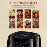 INALSA Air Fryer 4.2 ltr|1400 W with Air Crisp Technology|Temperature & Timer Control|8 Preset Menu & Digital Display|Air fry, Bake,Roast,Reheat,Dehydrate|Airfryer Recipe book(Tasty Fry Digital)
