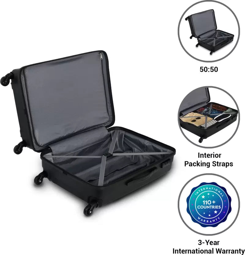 Kamiliant by American Tourister Kam Zakk Polypropylene 79 mm Black  Hardsided Check-in Luggage (KAM Zakk SP 79CM - Black) : Amazon.in: Fashion