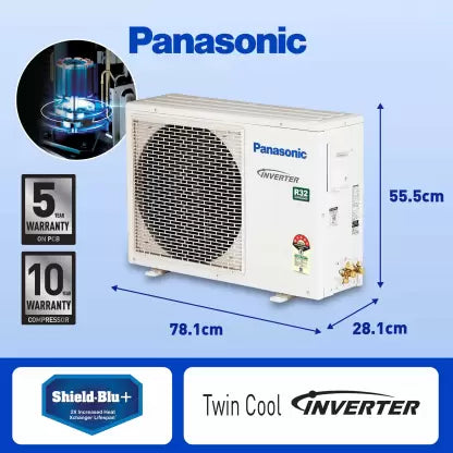 Panasonic Convertible 7-in-1 with Additional AI Mode Cooling 2023 Model 1.5 Ton 5 Star Split Inverter with 4 Way Swing, PM 0.1 Air Purification Filter AC with Wi-fi Connect - White (CS/CU-NU18YKY5W, Copper Condenser)