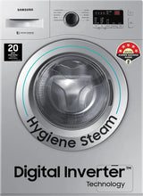 SAMSUNG 6 kg 5 Star With Hygiene Steam and Ceramic Heater Fully Automatic Front Load with In-built Heater Silver (Touched Up)