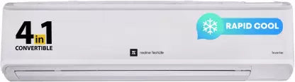 realme TechLife 2023 Range 1 Ton 5 Star Split Inverter 4-in-1 Convertible with Flexi-Control Technology AC - White (105SIAA22BWR, Copper Condenser)