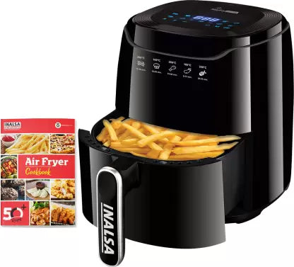 INALSA Air Fryer 4.2 ltr|1400 W with Air Crisp Technology|Temperature & Timer Control|8 Preset Menu & Digital Display|Air fry, Bake,Roast,Reheat,Dehydrate|Airfryer Recipe book(Tasty Fry Digital)