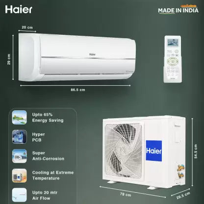 Haier Frost Self-Clean 2023 Model 1.5 Ton 3 Star Split Inverter Cooling at Extreme Temperature, Super Anti-corrosion AC - White (HS17V-TMS3BE-INV/HU17-3BE-INV / HSU17V-TMS3BE-INV, Copper Condenser)