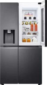 LG 635 L Frost Free Side by Side Refrigerator with Insta View Door-In-Door, AI ThinQ (Wi-Fi), Door Cooling+ & Hygiene Fresh+ (Matt Black, GL-X257AMCX)