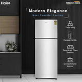 Haier 240 L Frost Free Double Door 2 Star Refrigerator  (Moon Silver, HEF-252EGS-P)