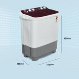 Haier 7.5 kg Semi Automatic Top Load Multicolor (HTW75-186BK)