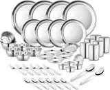 Flipkart SmartBuy Pack of 48 Stainless Steel Kitchen for Home | Heavy Gauge Dinner Set