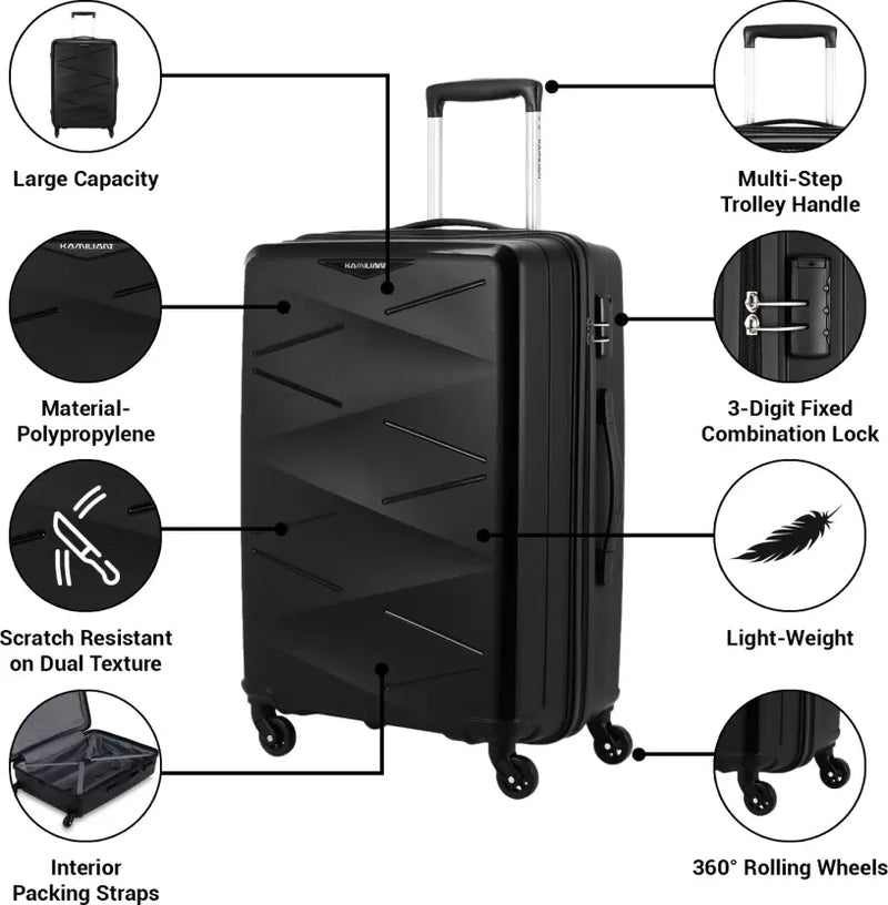 Kamiliant by American Tourister Kam Triprism Sp Check-in Suitcase - 27 inch 1 bag black colour