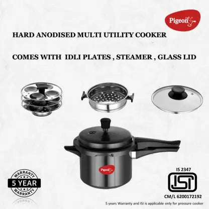 Pigeon Titanium Easy Cook and 3 L Outer Lid Induction Bottom Pressure Cooker