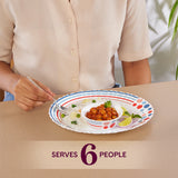Larah by Borosil Pack of 34 Opalware Pastel Galaxy Series Dinner Set (Microwave Safe)