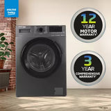 Voltas Beko 6.5 kg Steam wash &Bluetooth enabled HomeWhiz Fully Automatic Front Load Washing Machine with In-built Heater Grey