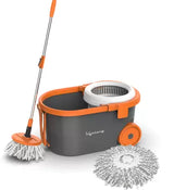 Lifelong LLMOP901 Spin MOP with Trolley, Big Wheels & Dust Collector Mop Set