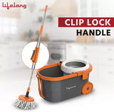 Lifelong LLMOP901 Spin MOP with Trolley, Big Wheels & Dust Collector Mop Set