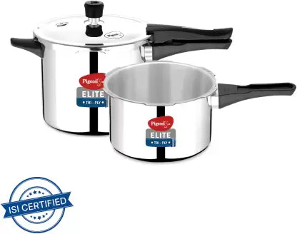 Pigeon Elite Shine and 2 L, 3 L Outer Lid Induction Bottom Pressure Cooker