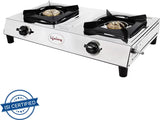 Lifelong ISI Certified Stainless Steel Manual Gas Stove (2 Burners)