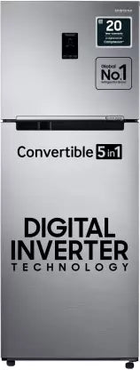 Samsung 385L 2 Star Inverter Frost-Free Convertible 5 In 1 Double Door Refrigerator (RT42C5532S8/HL,Elegant Inox 2023 Model)
